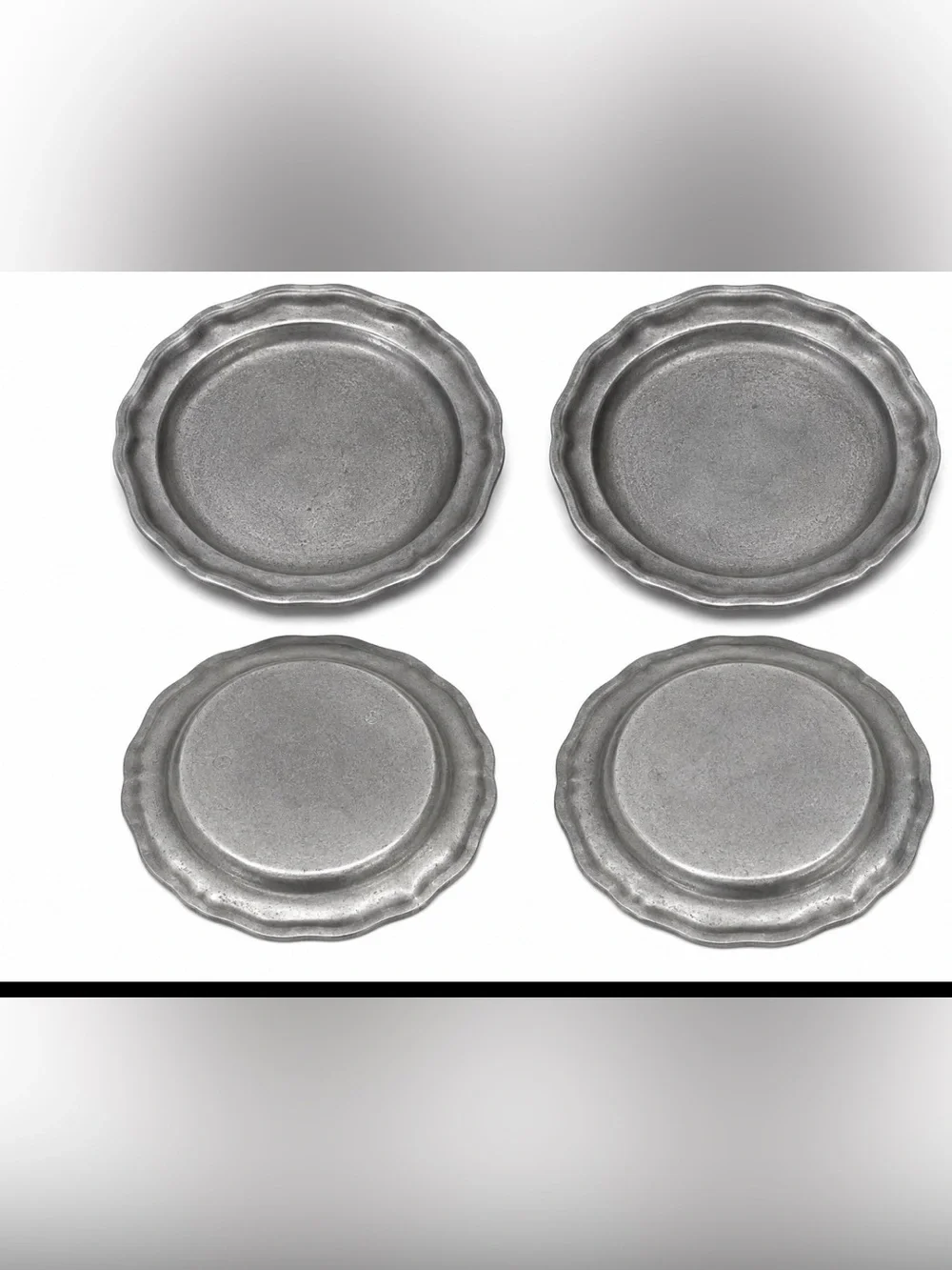 Vintage Pewter Look Tavern 2 Plates Wilton USA.
